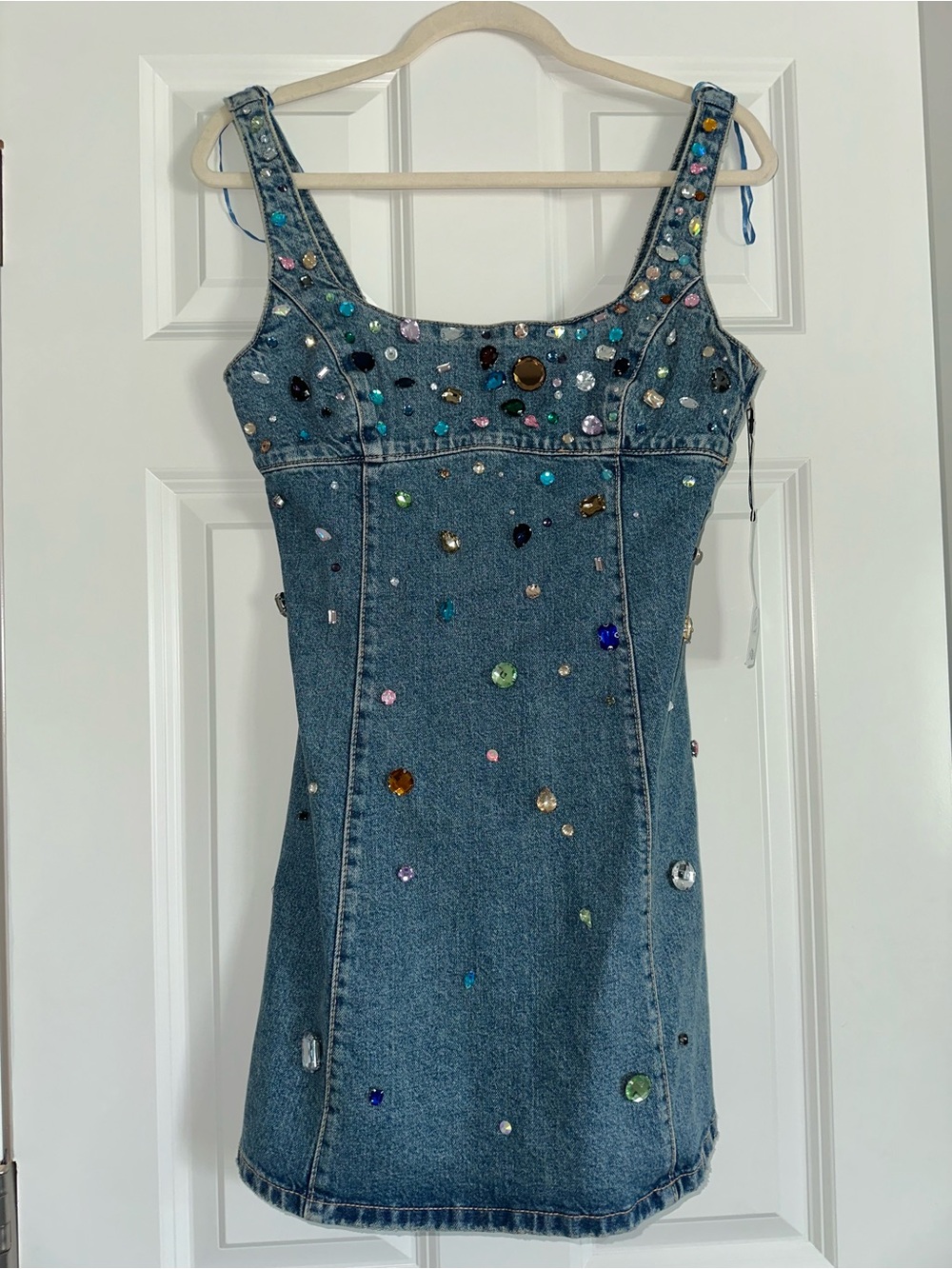NWT ZARA Jewel Denim Dress Small - Picture 8 of 8